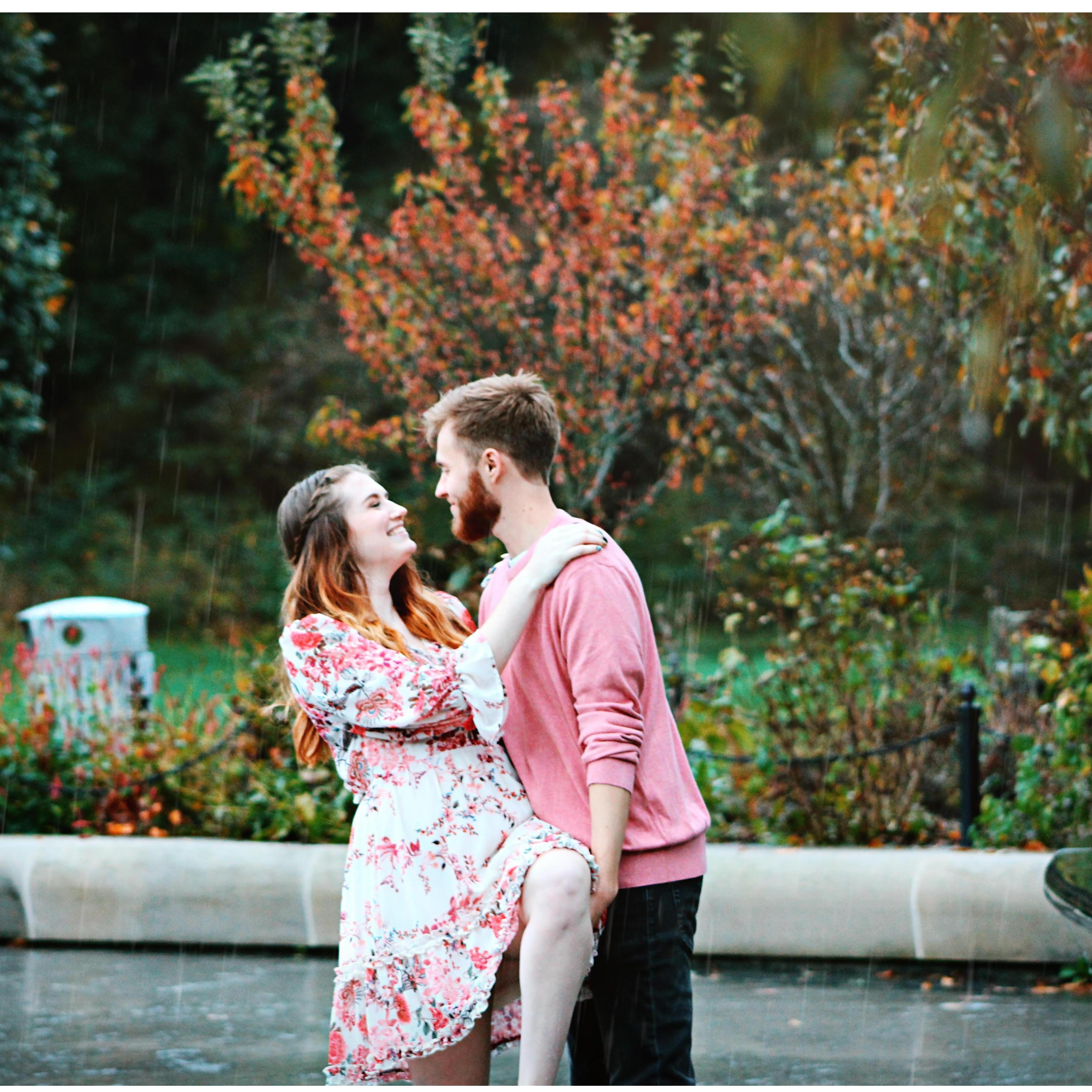 Engagement Picture in the rain