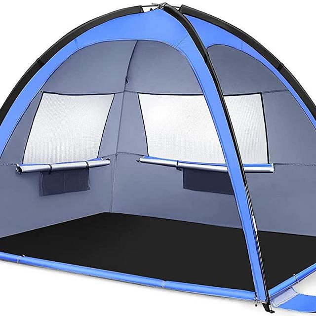 MOVTOTOP Beach Tent Sun Shade Shelter, 3-4 Person Large Sunshade Canopy UPF 50 Sport Umbrella Instant Tent for Camping, Outdoor, Beach Accessories