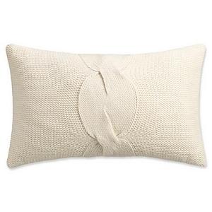 Isaac Mizrahi Home Addie Knit Oblong Throw Pillow in Ivory