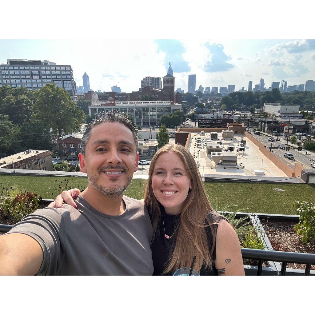Clermont Lounge rooftop for happy hour on a recent trip to Atlanta.  We visited our wedding venue, did catering tastings, and had so much fun sipping and snacking on the Beltline.