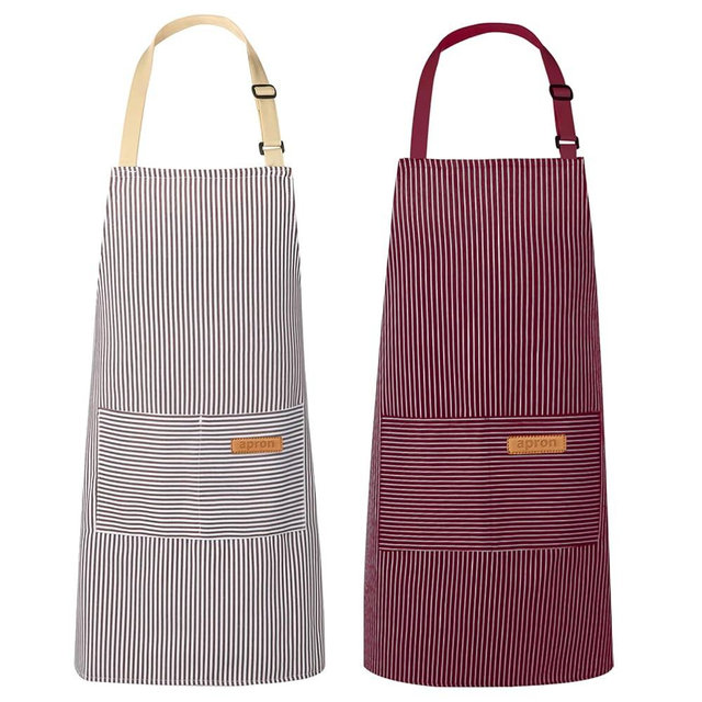 VALOME 2 Pack Kitchen Aprons, Apron for Cooking with 2 Pockets, Unisex Adjustable Neck Strap Chef Aprons for Men Women