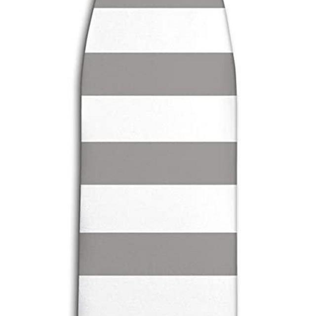 Epica Silicone Coated Ironing Board Cover- Resists Scorching and Staining - 15" x54 (Grey and White Stripe)