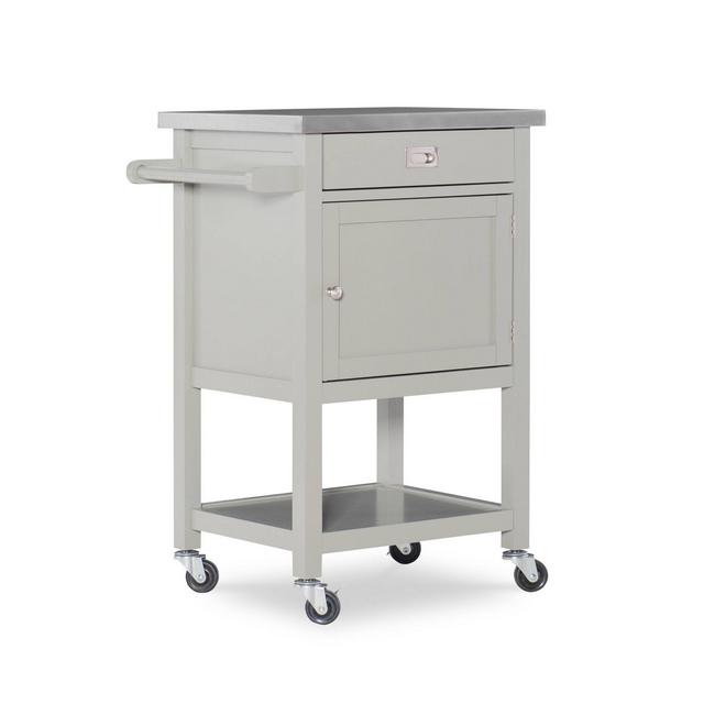 Sydney Apartment Kitchen Cart - Gray Wood - Linon