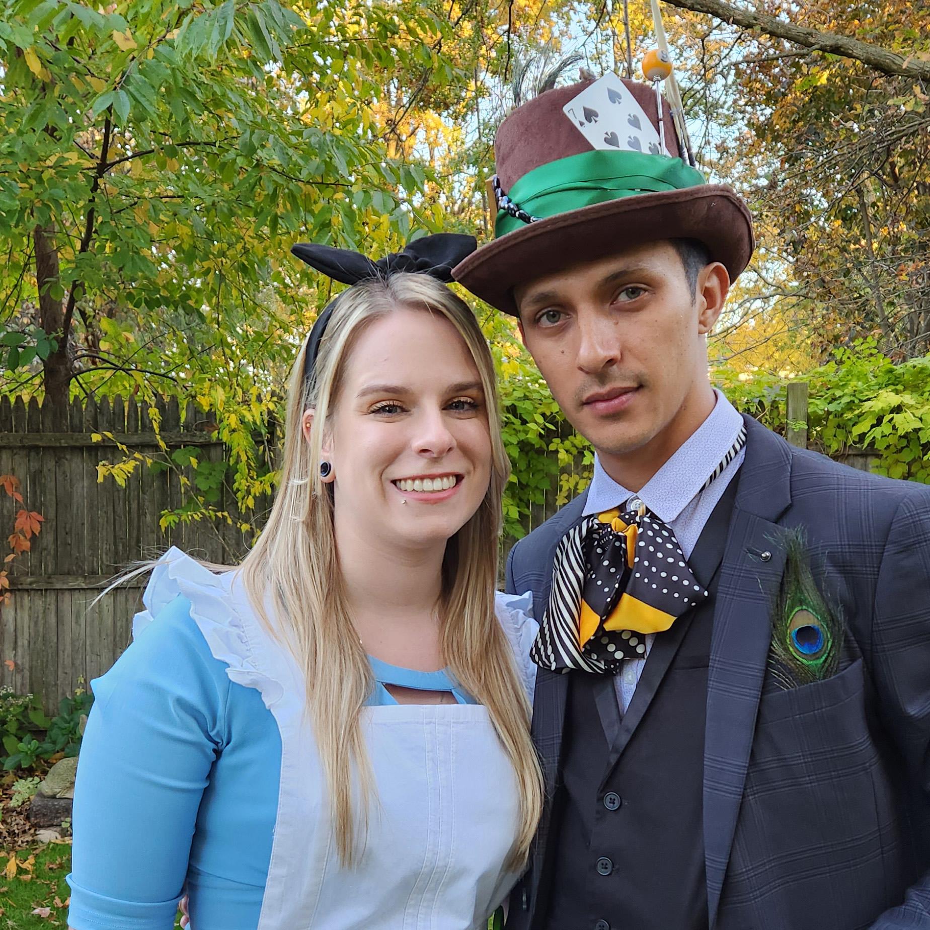 Alice in Wonderland and the Mad Hatter, Halloween 2022.