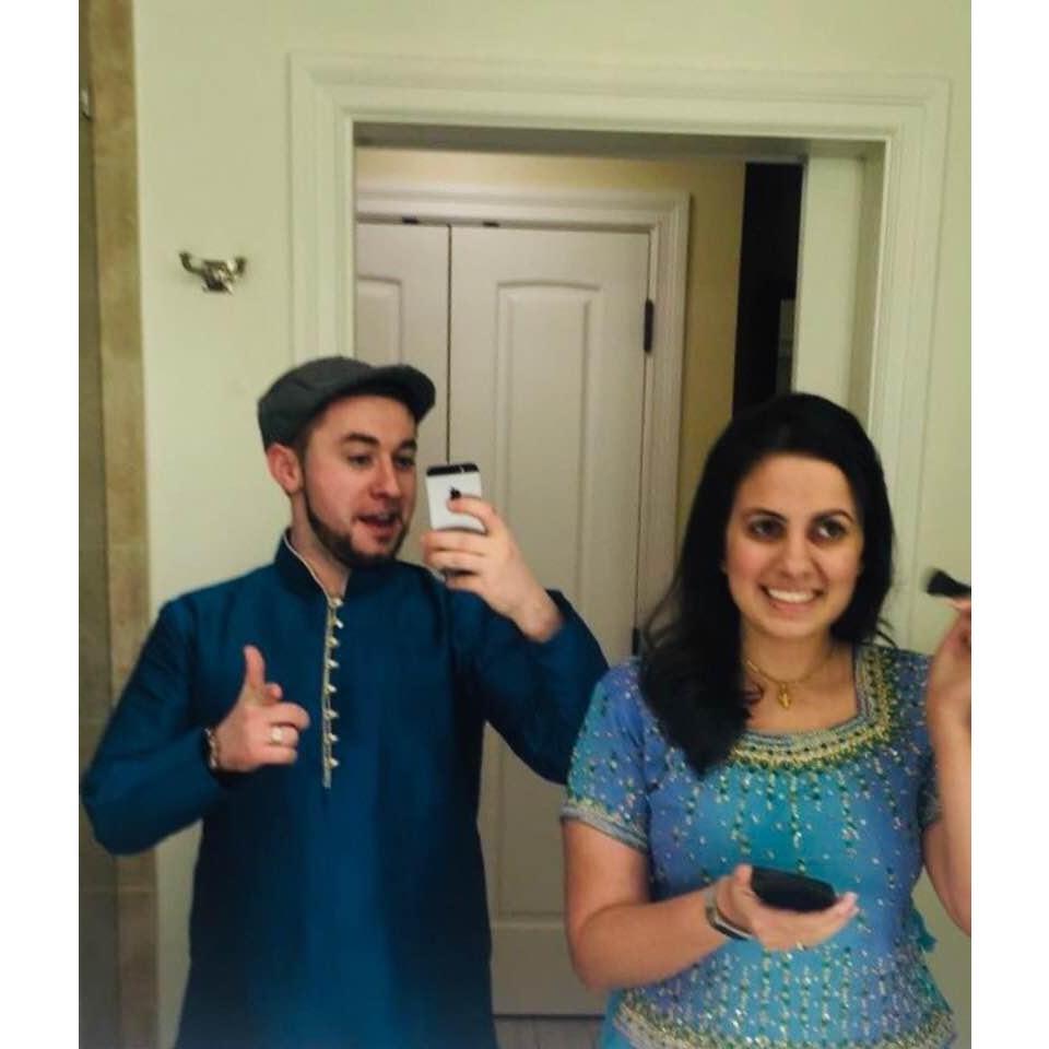 Lookin' fly for Malini's wedding festivities, Jan 2018.