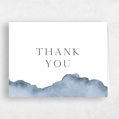 Denim Blue Wedding Thank You - Cello Landscape