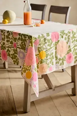 Riso Floral Linen Tablecloth