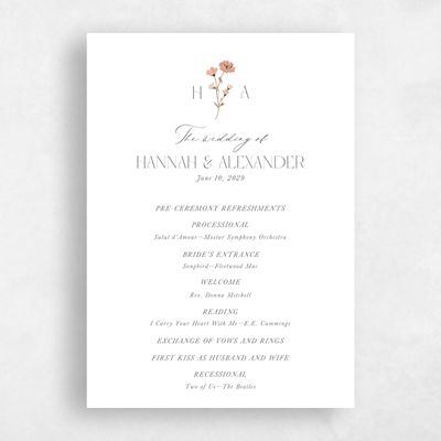 White Simple Wedding Program - Marlowe