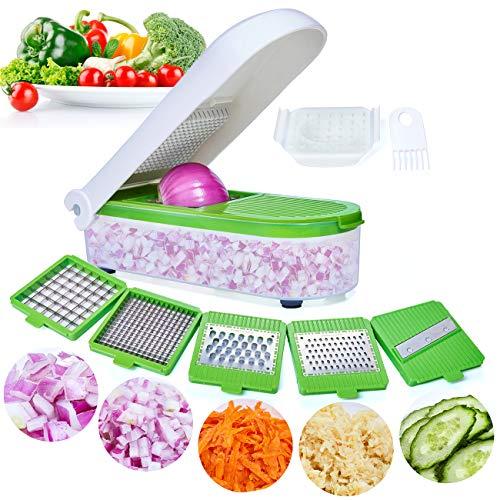 LHS Vegetable Chopper,Pro Onion Chopper Slicer Dicer Cutter - Cheese & Veggie Chopper - Food Chopper Dicer with 5 Blades