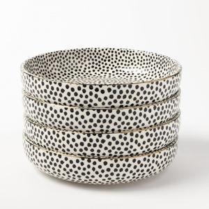 Thyme & Table Dot Collection, 4 Pack Stoneware Low Bowlsor human?