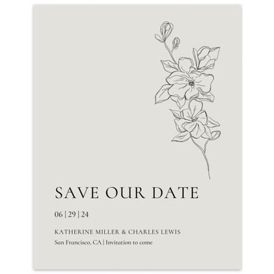 Sage Mist, Beige Wedding Digital Save the Date - Ahlers Portrait