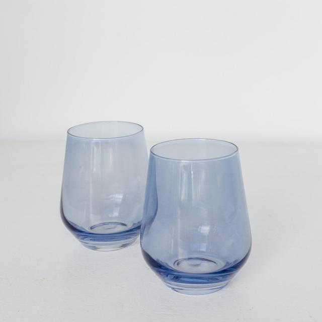Estelle Colored Wine Stemless - Set of 2 {Cobalt Blue}