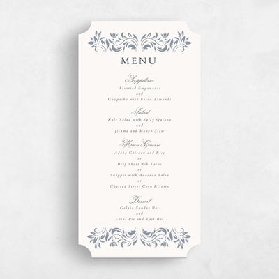 Blue Ticket Wedding Menu - Palais