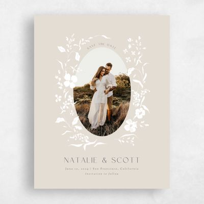 Classic Greige, Beige Wedding Save the Date - Lynette Photo