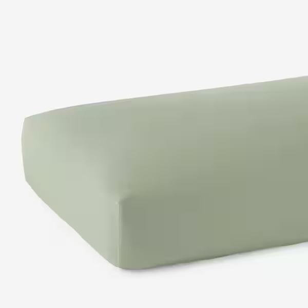 Sateen Classic Smooth Solid Fitted Bed Sheet - Twin XL, Light Sage