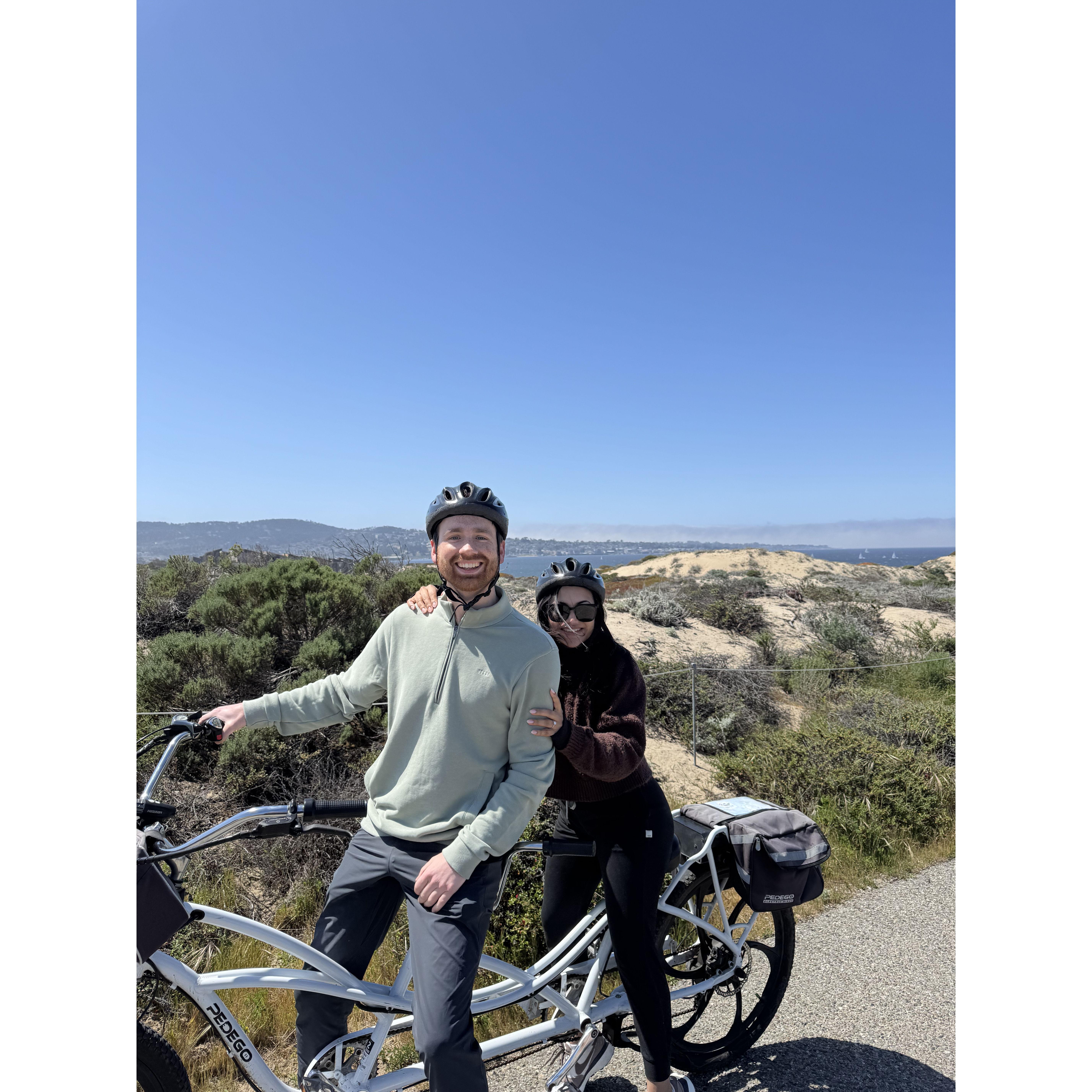We love tandem biking, and Monterey and Carmel are some of our favorite places to ride together!