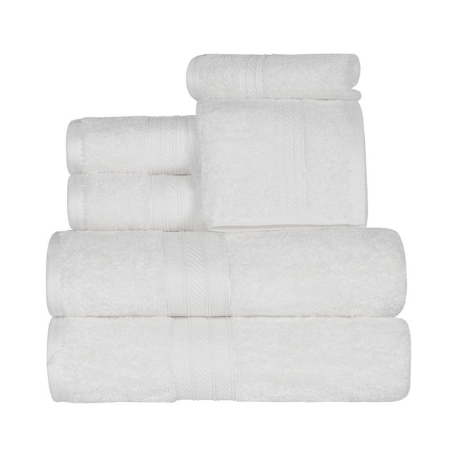 Classic Plush Absorbent 6-Piece Towel Set, White - Blue Nile Mills
