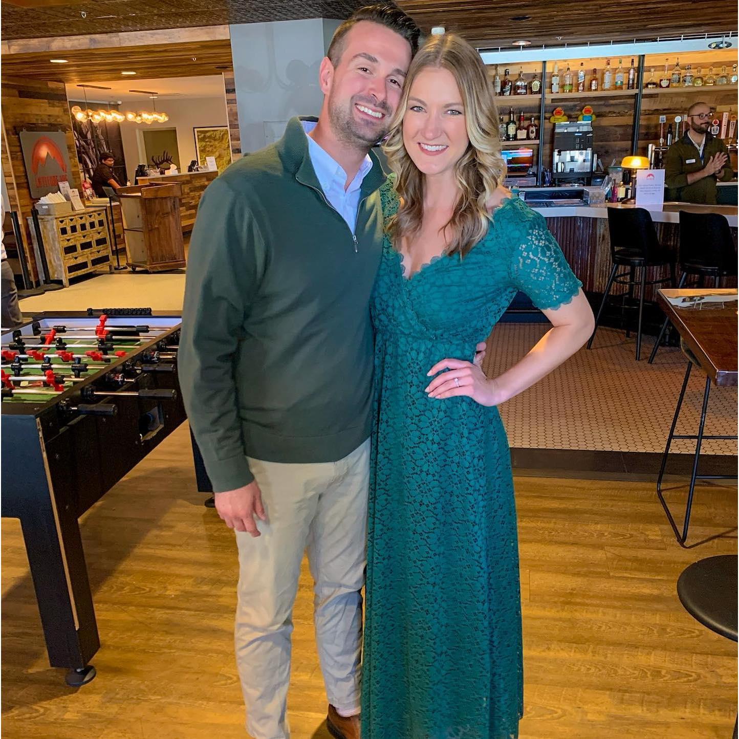 Celebrating the rehearsal lunch for Jack's best friend, Sean, and wife, Kristie.