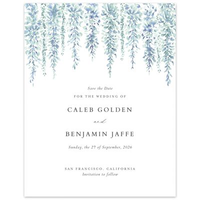 White Wedding Digital Save the Date - Portree Portrait