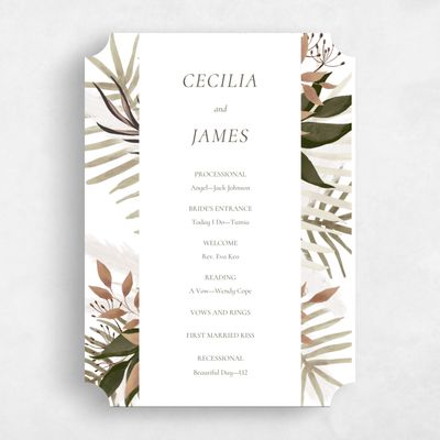 White Ticket Wedding Program - Segovia