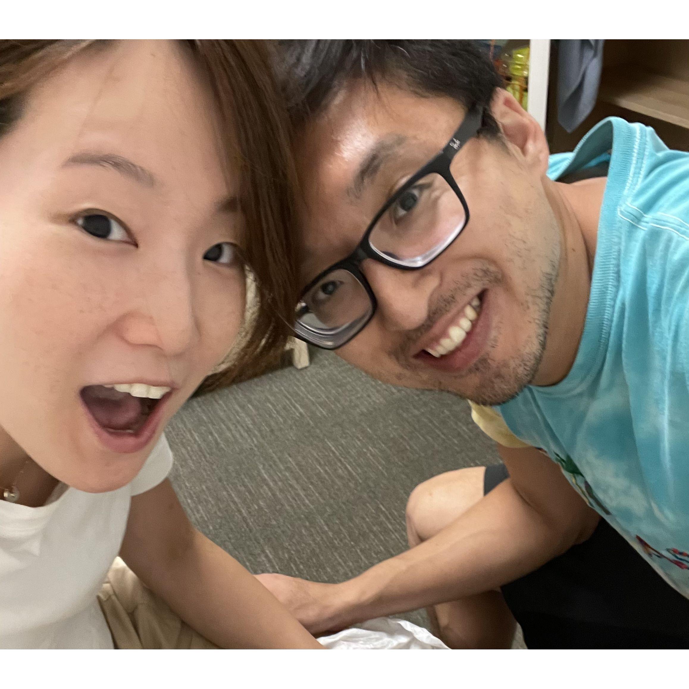 Photo taken on Dong's last night at Stanford, during our last meal (Korean ramen).