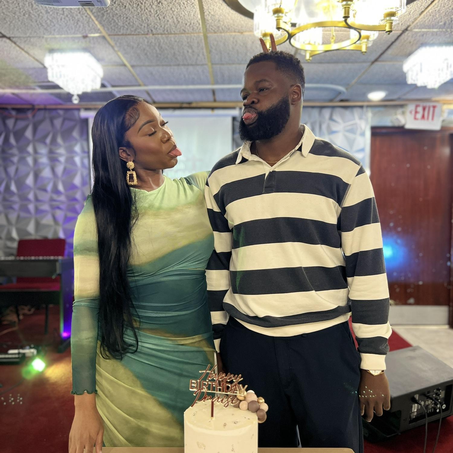 Angel visiting Praises church to cut a cake for his birthday