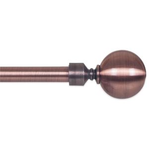 48-Inch - 86-Inch Adjustable Curtain Rod with Sphere Finials in Antique Copper