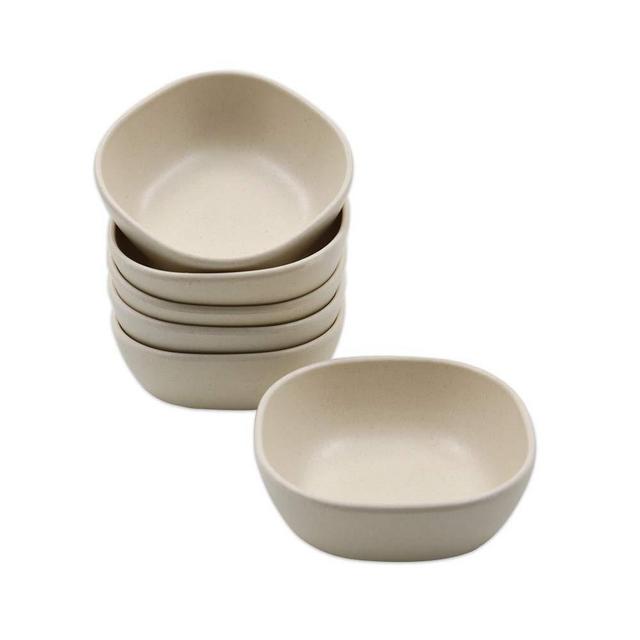 6PCS 4.5 OZ Wheat Straw Small Dessert Bowls, Stacked Pinch Bowls, Bamboo Fiber Mini Prep Bowls, Unbreakable Dipping Saucers for Side Dishes, Seasoning, Snack, Appetizer (Beige)