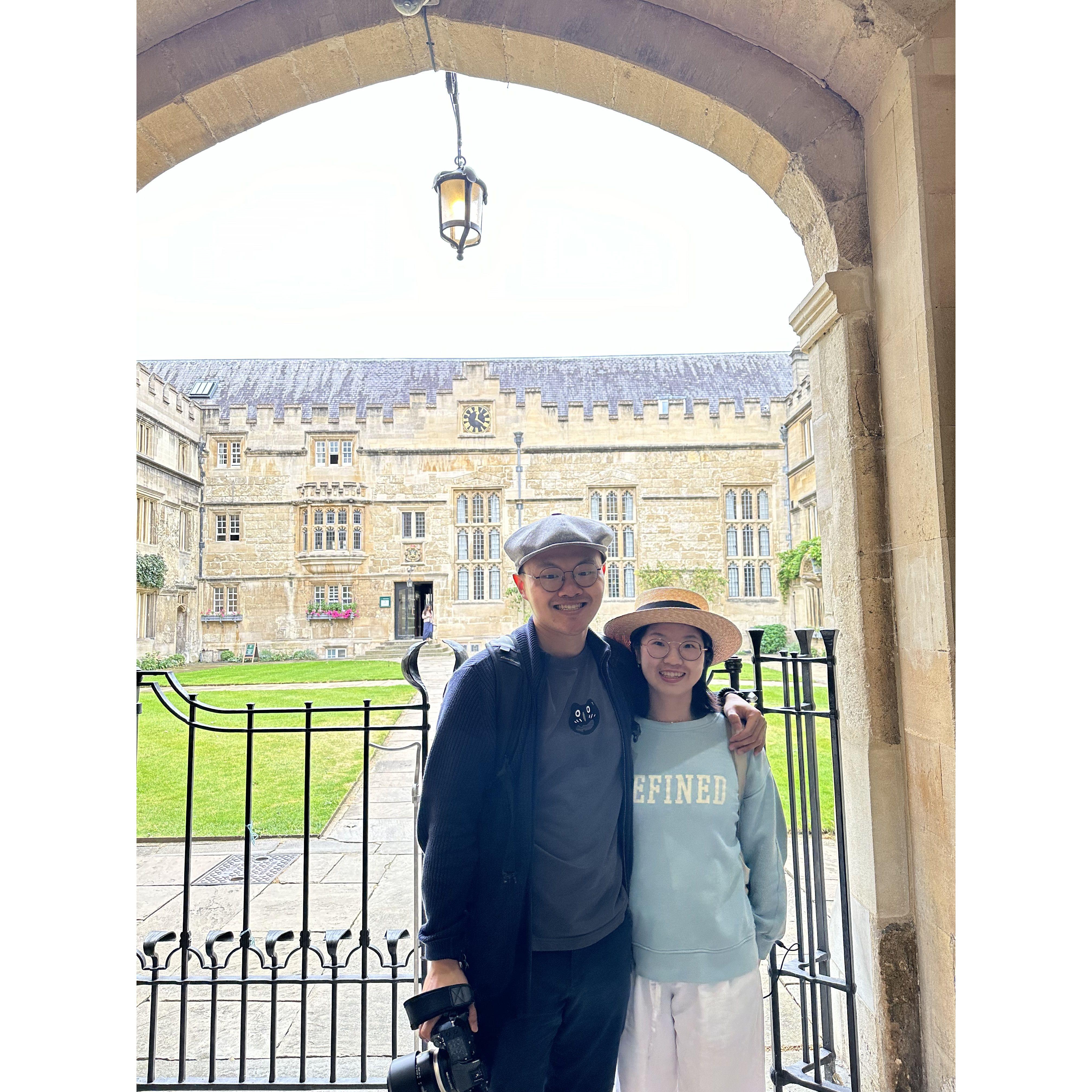 Singing in the rain ... at Jesus College, Oxford.