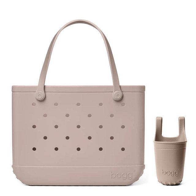 BOGG BAG - Original, Large Tote (Mushroom) + Bevy (Mushroom) - 19in L x 9in W x 14in H - Beach, Pool, Boat, Sports - All Purpose EVA - Lightweight, Washable, Durable