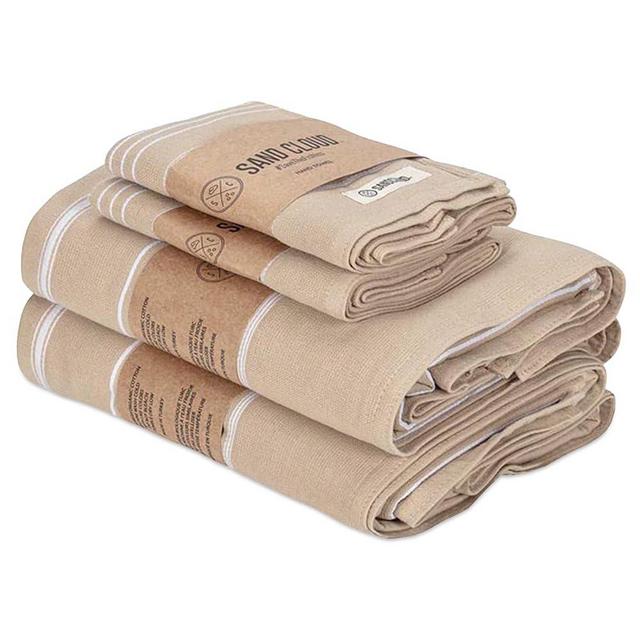 Classic Fringeless XL Bath Bundle 4 Pack Mixed- Sand