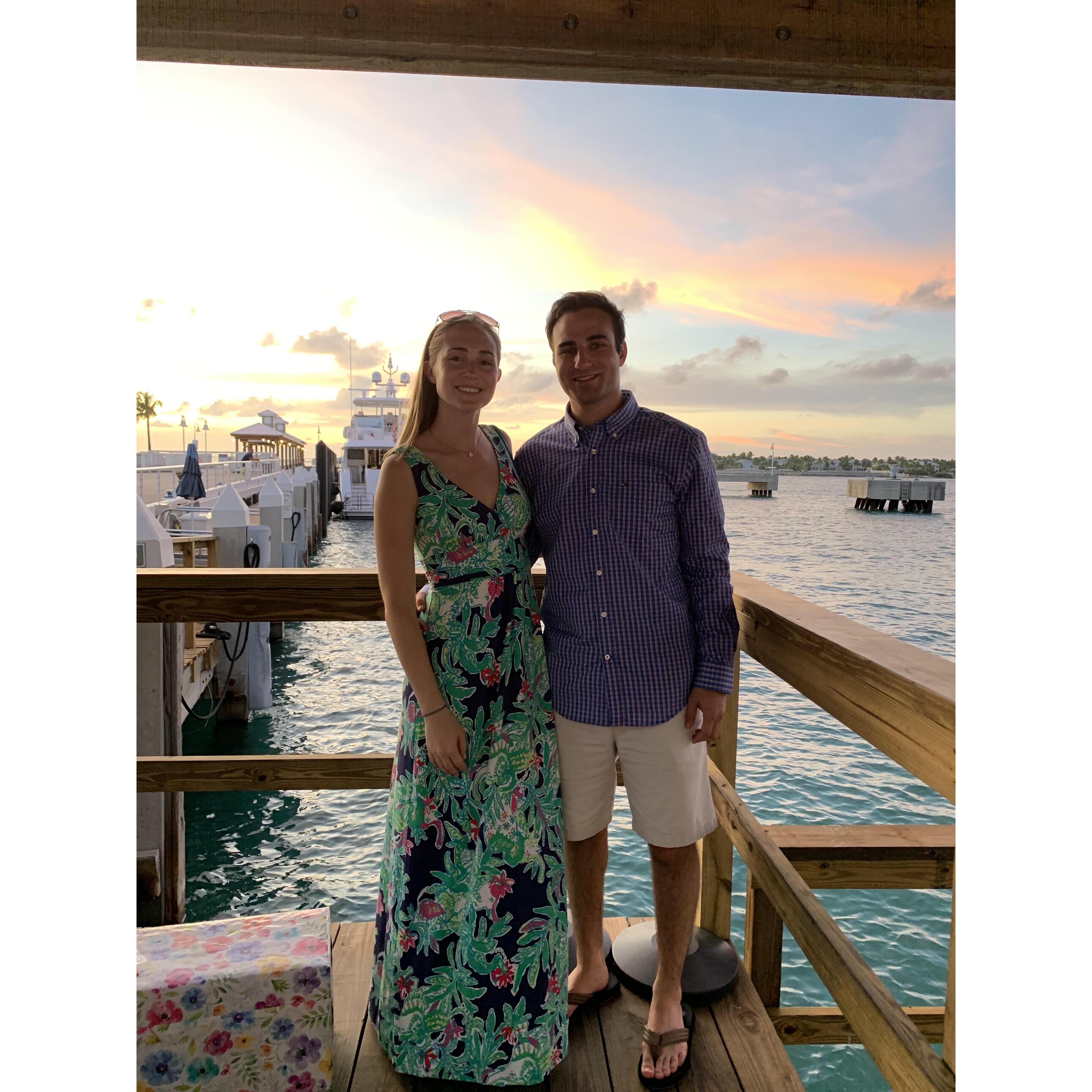 This was the night of the proposal. After getting engaged on the beach, we took a boat to an island for a private dinner on the beach.