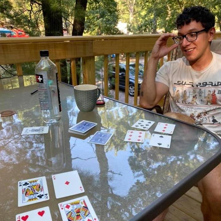 Cards, Camping, and coffee. Our version of a perfect morning!