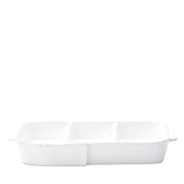 VIETRI Melamine Lastra White Three Part Server