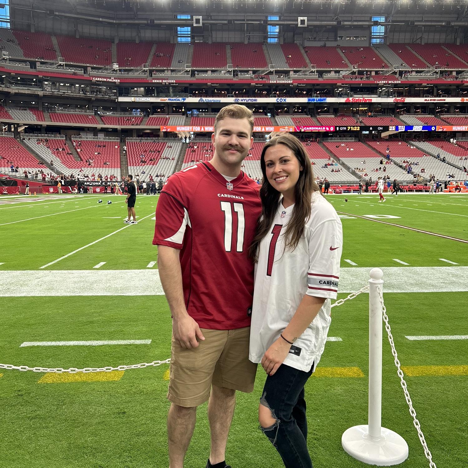 Taylor won teacher of the week from the Cardinals and got tickets to a Cardinals game!