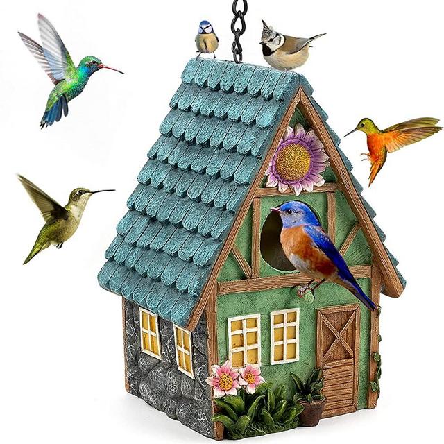 JIAYIWU Bird Houses for Outside, birdhouses, residences Used for Outdoor Bluebirds Tits、Hummingbirds、 Swallows and Other Bird, Indoor and Garden Decoration