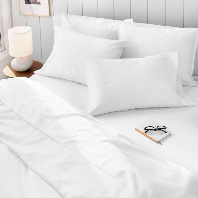 Queen Cotton Solid Sheet Set White - Martha Stewart