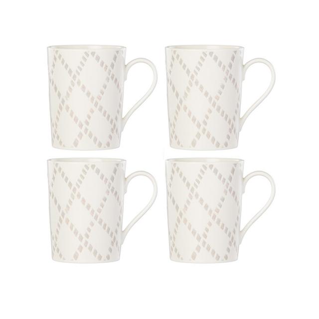 Lenox Textured Neutrals Lattice Mugs/4