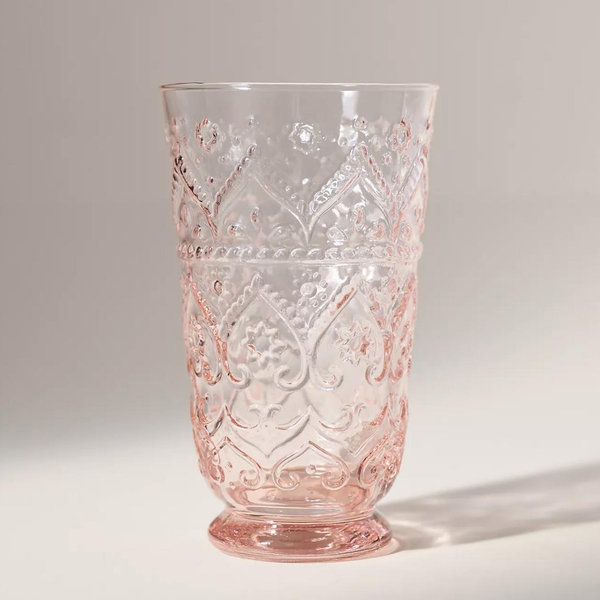 The Bombay Handblown Glass Tumblers, Set of 4 - Pink, Set Of 4