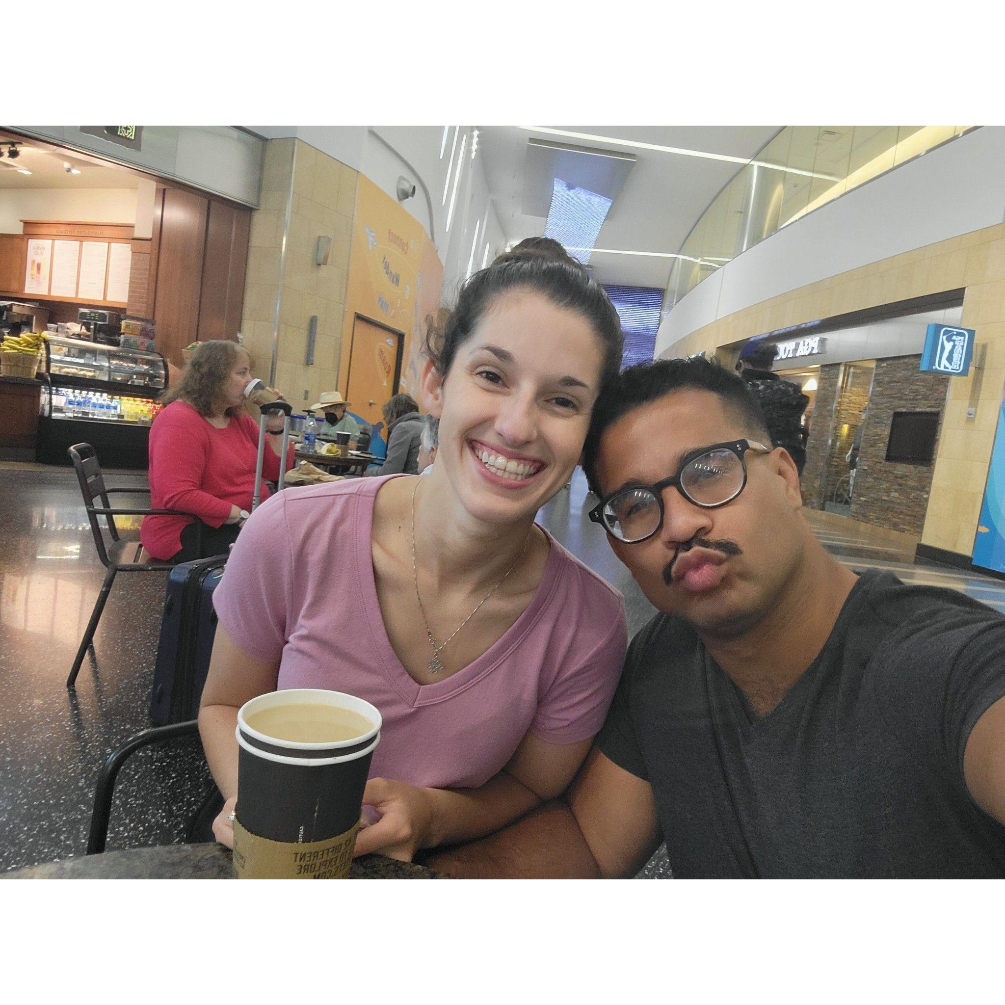 Airport shenanigans on the way to Michigan in July