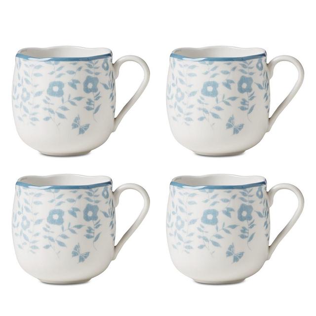 Lenox Butterfly Meadow Cottage Mugs, Set of 4