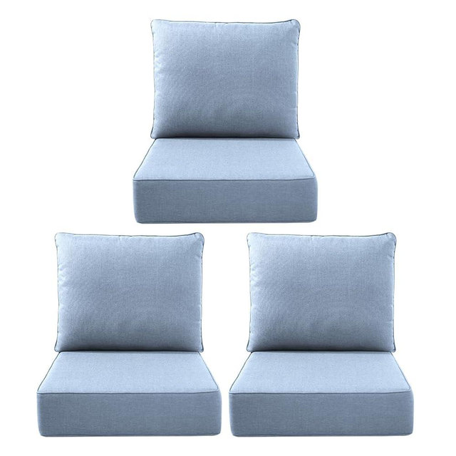 Opohoro Luxury Outdoor Seat Cushion Set-22 x 24 x 6 Inch Outdoor Chair Cushions with Water Resistant & Removable Cover Outdoor Cushions for Patio Furniture Chair Sofa Couch