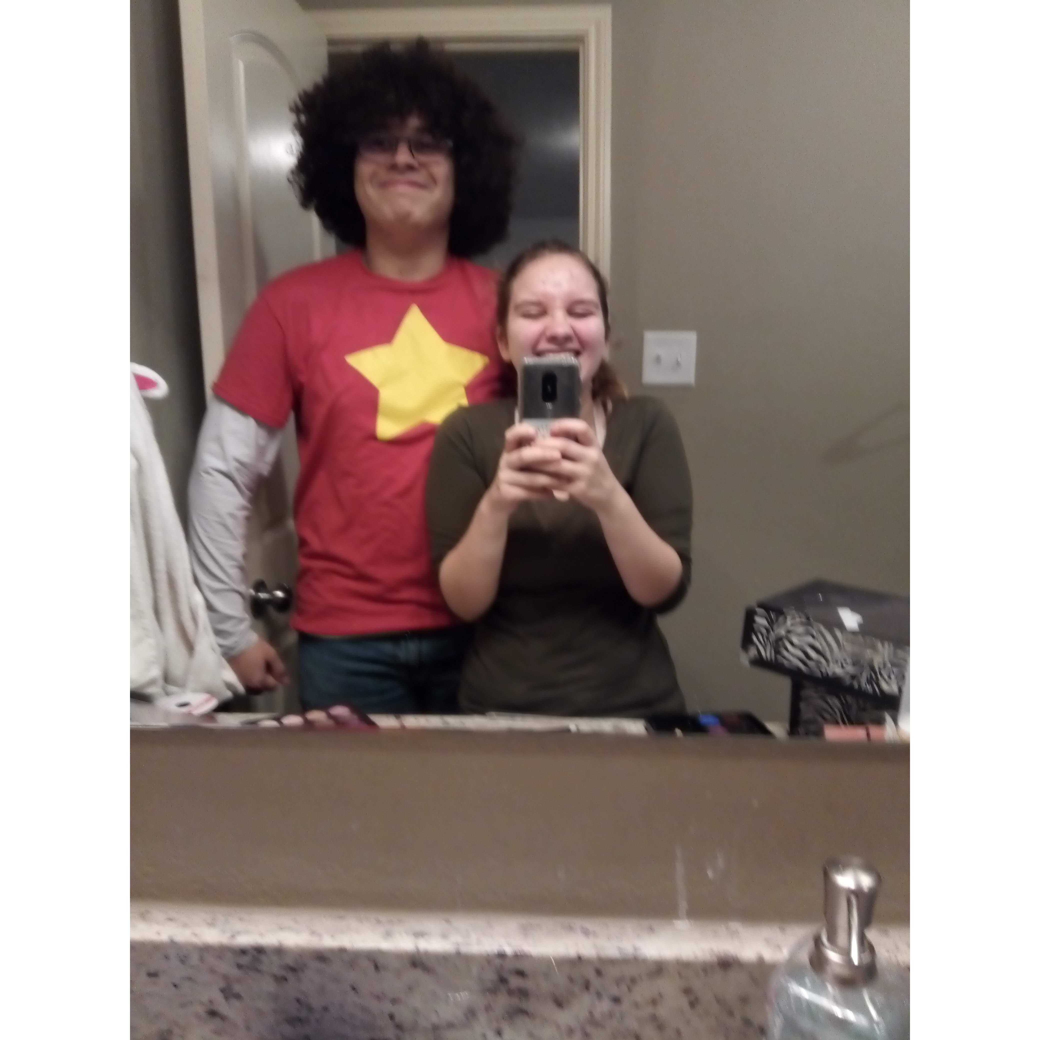 Our first Halloween together (2 days before we started dating)