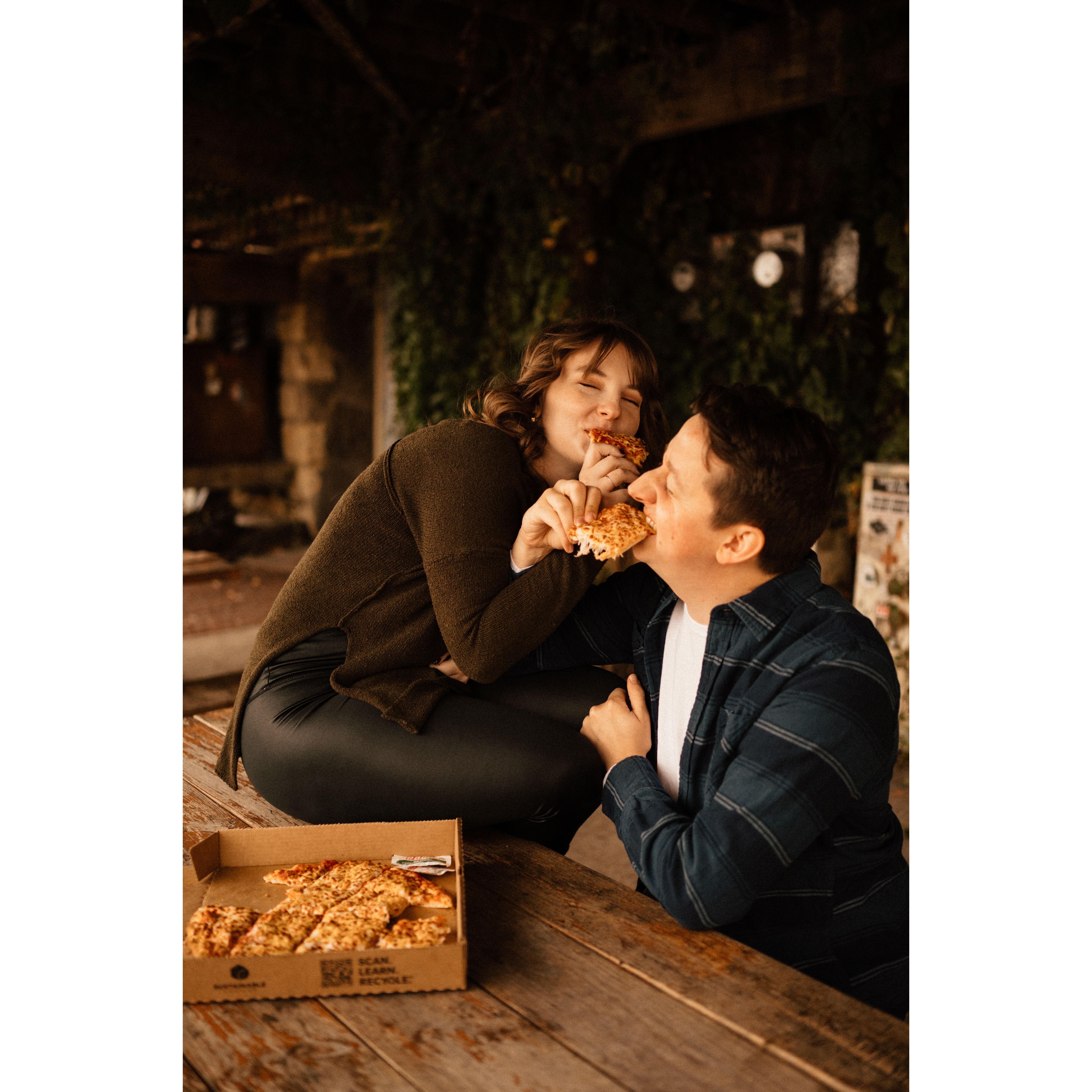 Pizza's kind of, like, our whole thing.