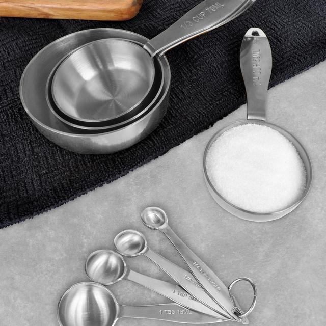 Maison Plus, Measuring Cups & Spoons Set, Stainless Steel