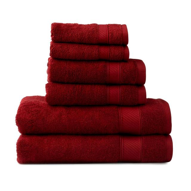 Wamsutta® 6-Piece Hygro® Duet Bath Towel Set in Wine