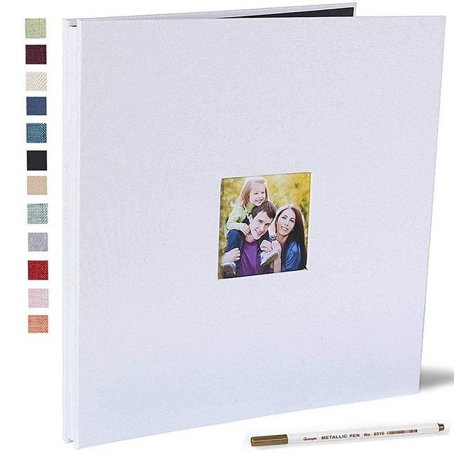 Photo Album Self Adhesive 3x5 4x6 5x7 8.5x11 Magnetic Scrapbook Album DIY Length 11 x Width 10.8 (Inches) with A Metallic Pen