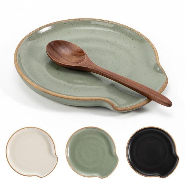 Beautiful Ceramic Spoon Rest for Stove Top - Perfectly Sized Spoon Holder for Your Kitchen Countertop - Easy to Clean and Dishwasher Safe, the Perfect Addition to Any Kitchen for Everyday Cooking