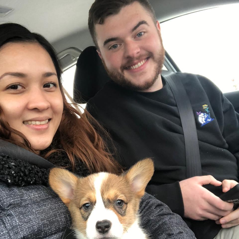 Our very first picture with Maggie