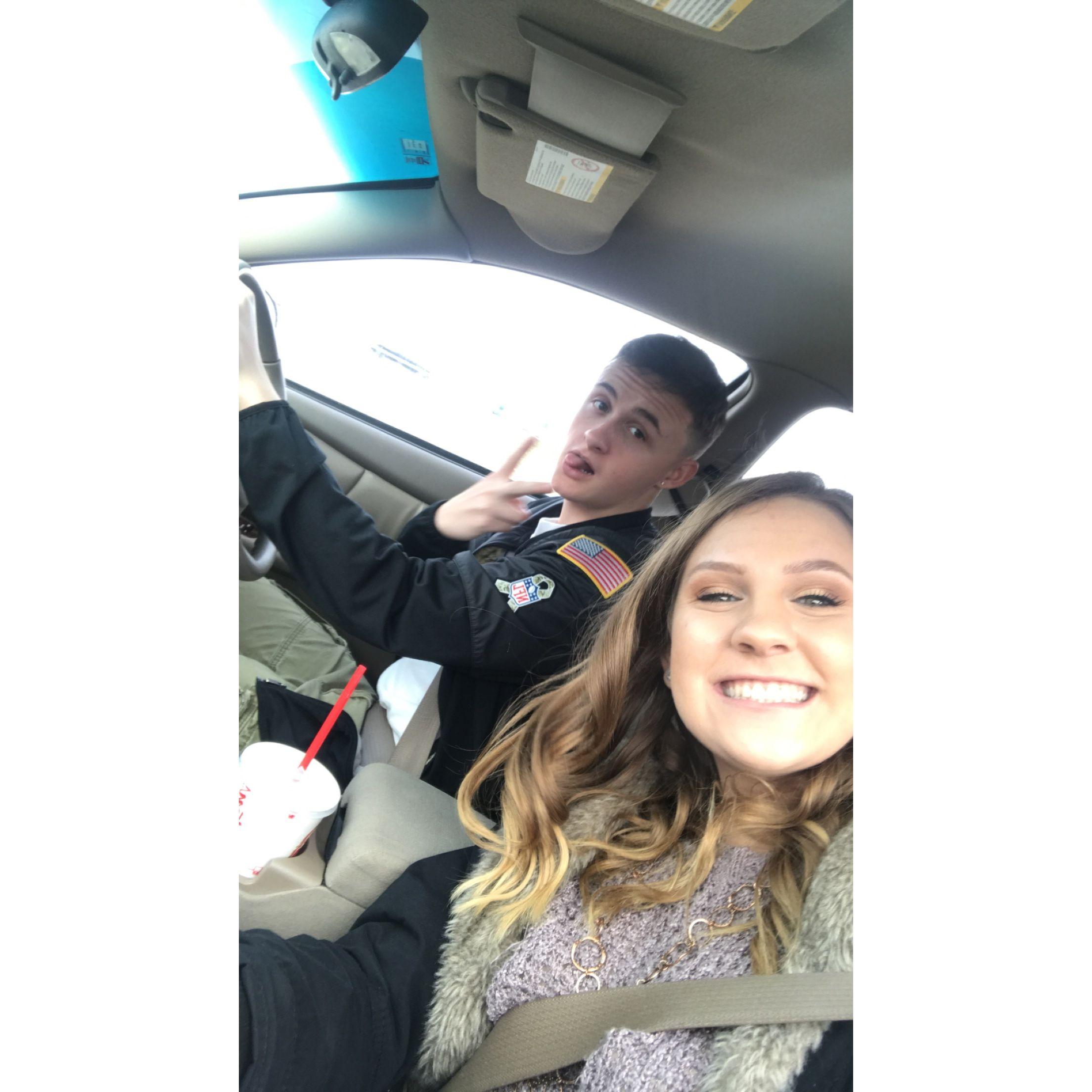 In the car before Connor asked me out